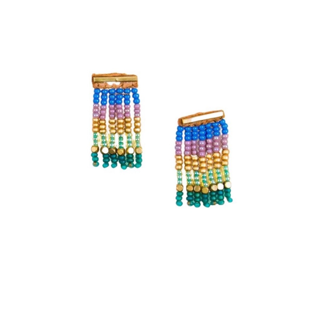 Bar post fringe earrings EUC